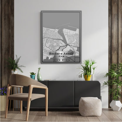 ROAD MAP OF BANDAR E ANZALI, IRAN BY MAPBAKES