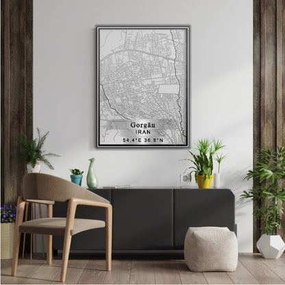ROAD MAP OF GORGAN, IRAN BY MAPBAKES