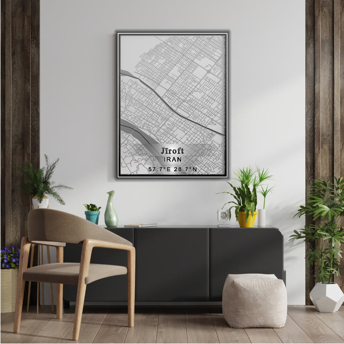 ROAD MAP OF JIROFT, IRAN BY MAPBAKES
