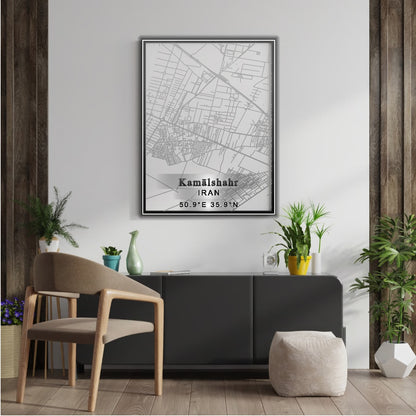 ROAD MAP OF KAMALSHAHR, IRAN BY MAPBAKES