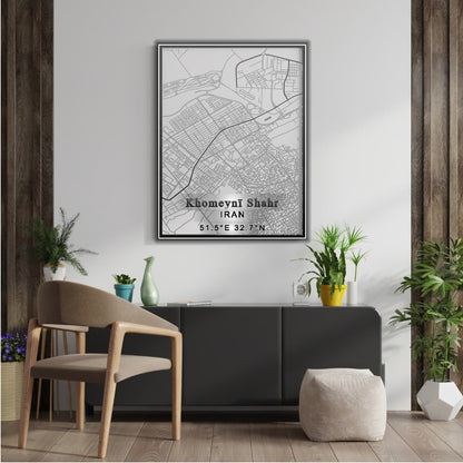 ROAD MAP OF KHOMEYNI SHAHR, IRAN BY MAPBAKES