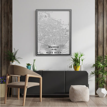 ROAD MAP OF MALAYER, IRAN BY MAPBAKES