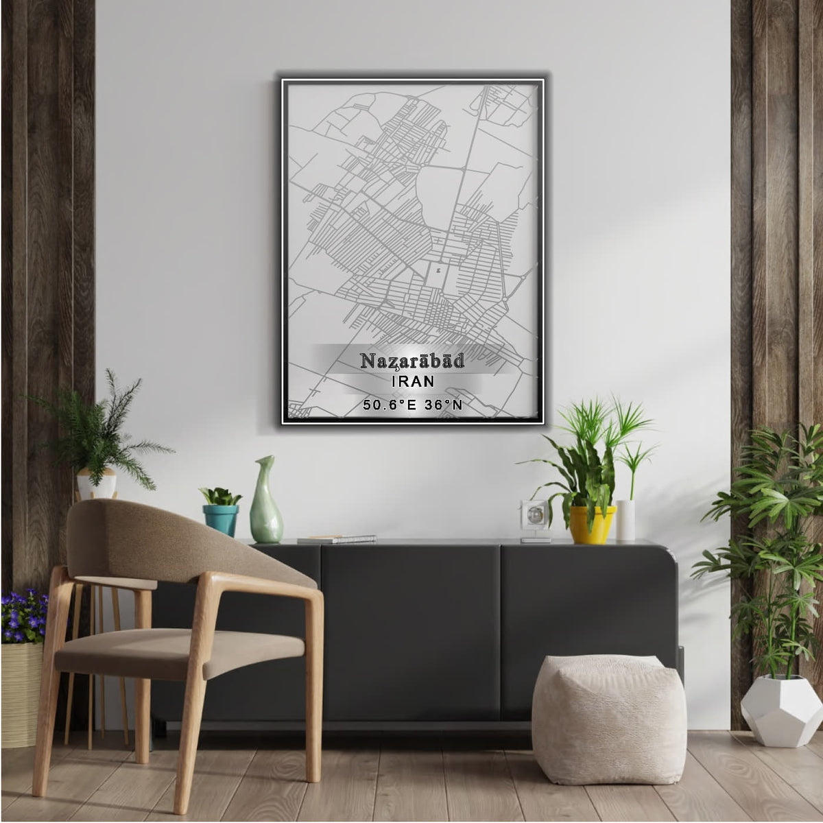 ROAD MAP OF NAZARABAD, IRAN BY MAPBAKES