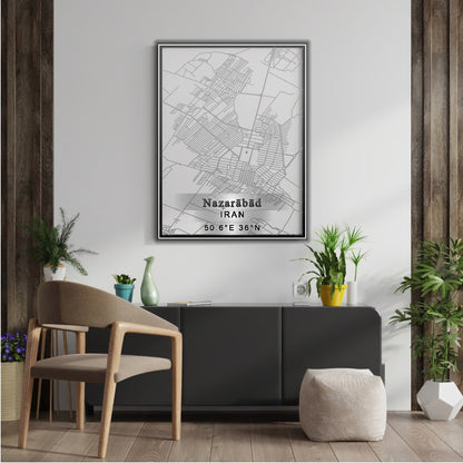 ROAD MAP OF NAZARABAD, IRAN BY MAPBAKES
