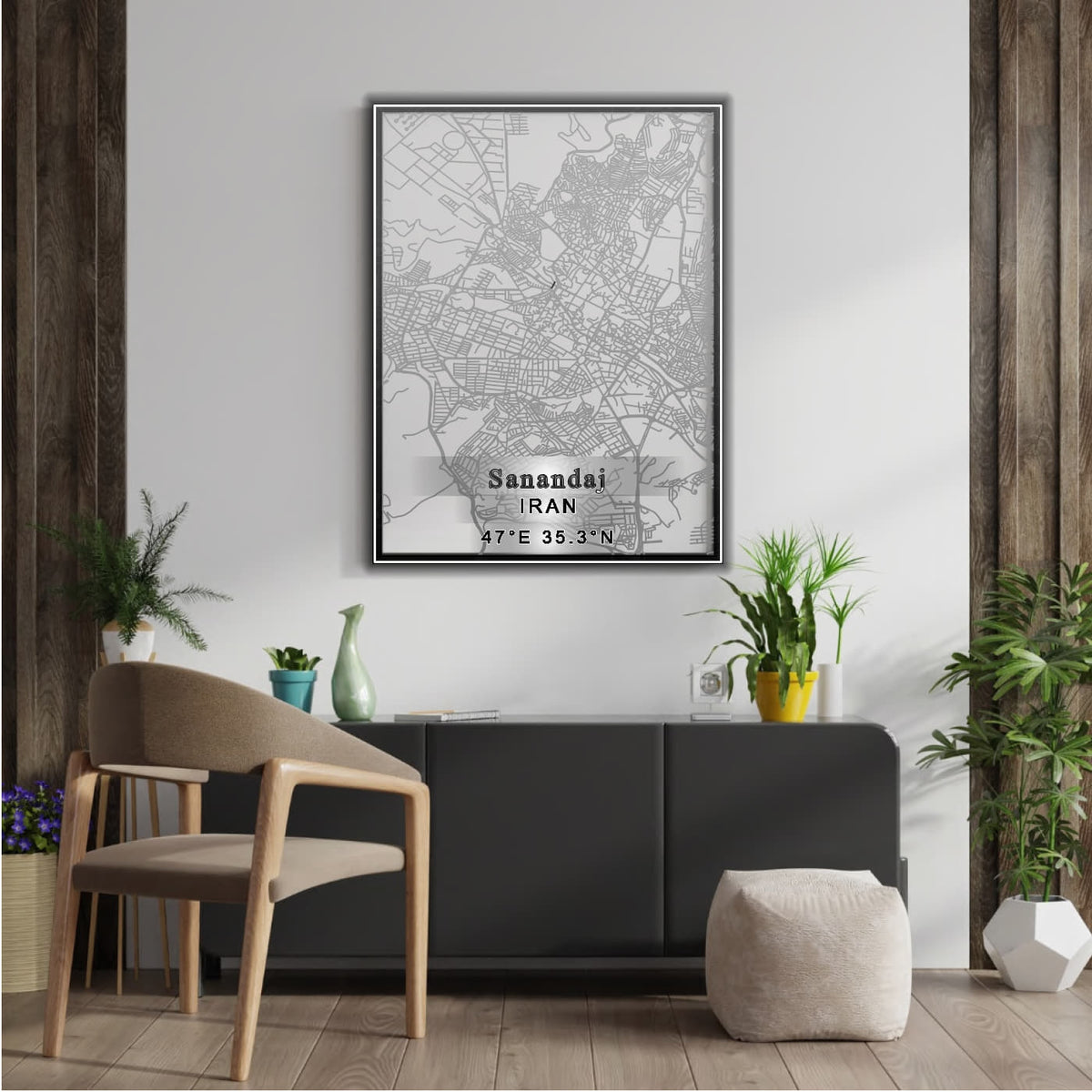 ROAD MAP OF SANANDAJ, IRAN BY MAPBAKES
