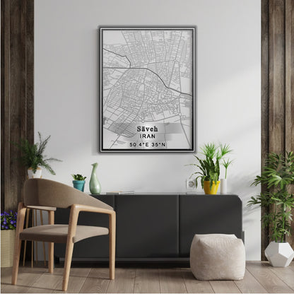 ROAD MAP OF SAVEH, IRAN BY MAPBAKES