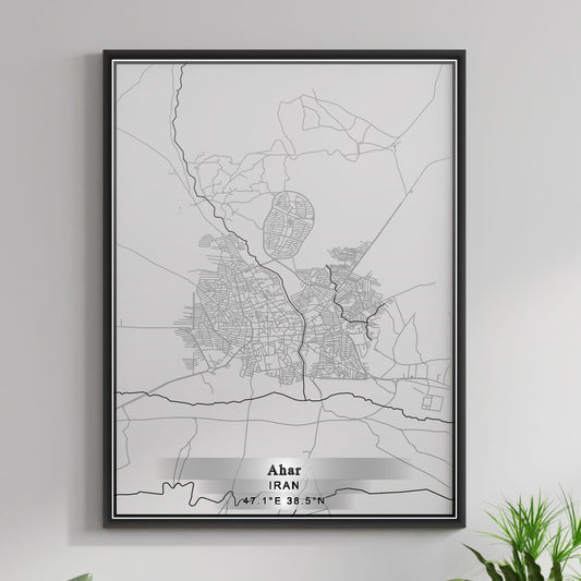ROAD MAP OF AHAR, IRAN BY MAPBAKES