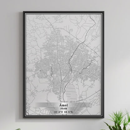 ROAD MAP OF AMOL, IRAN BY MAPBAKES