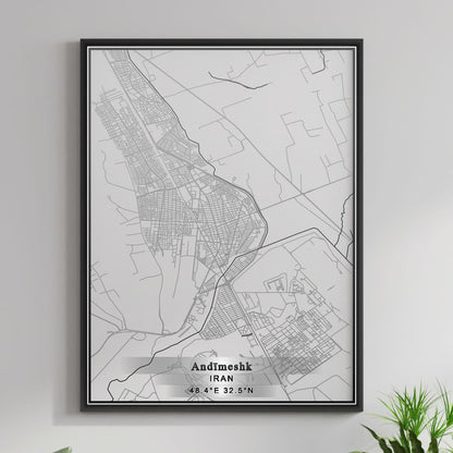 ROAD MAP OF ANDIMESHK, IRAN BY MAPBAKES
