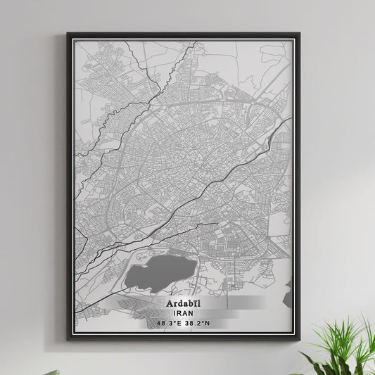 ROAD MAP OF ARDABIL, IRAN BY MAPBAKES