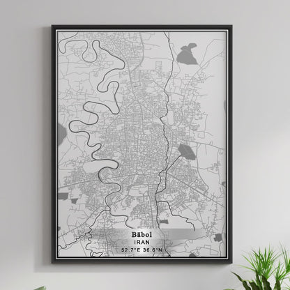 ROAD MAP OF BABOL, IRAN BY MAPBAKES