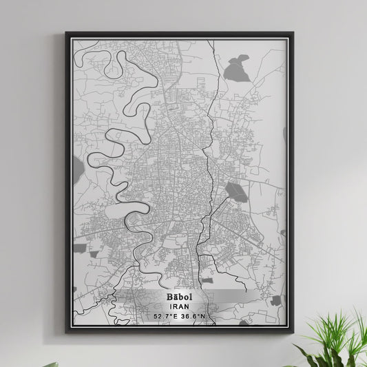 ROAD MAP OF BABOL, IRAN BY MAPBAKES