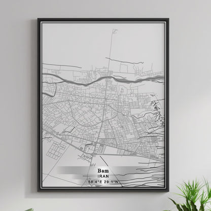 ROAD MAP OF BAM, IRAN BY MAPBAKES