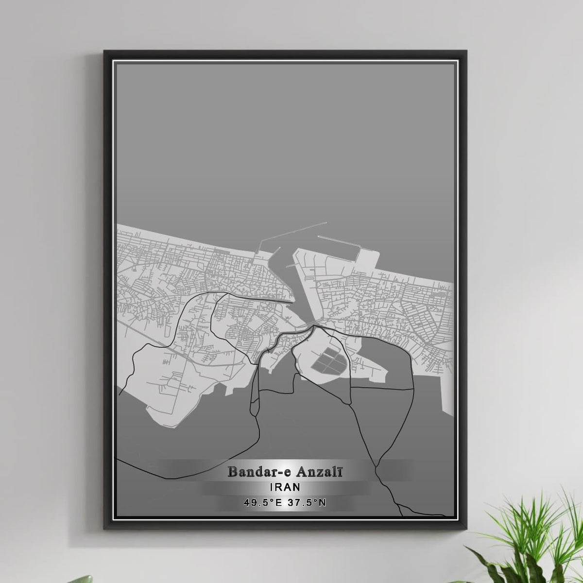 ROAD MAP OF BANDAR E ANZALI, IRAN BY MAPBAKES