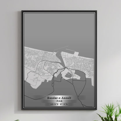 ROAD MAP OF BANDAR E ANZALI, IRAN BY MAPBAKES