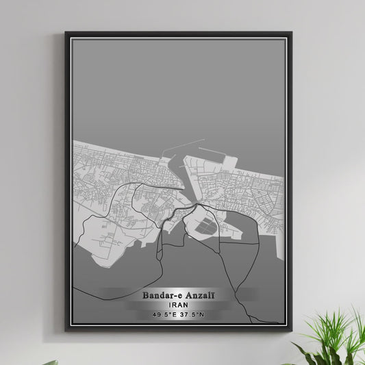 ROAD MAP OF BANDAR E ANZALI, IRAN BY MAPBAKES