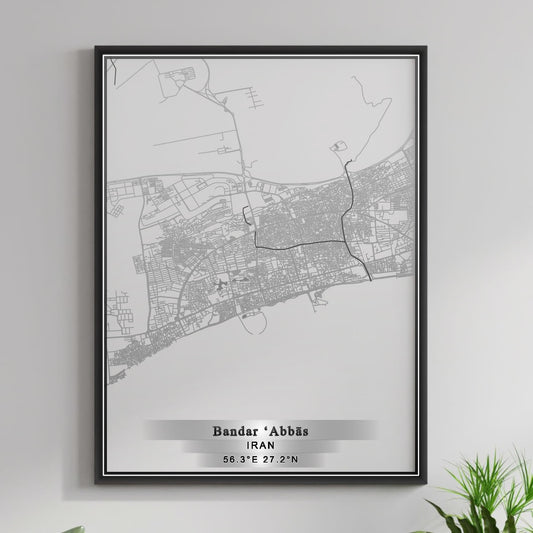 ROAD MAP OF BANDAR ABBAS, IRAN BY MAPBAKES