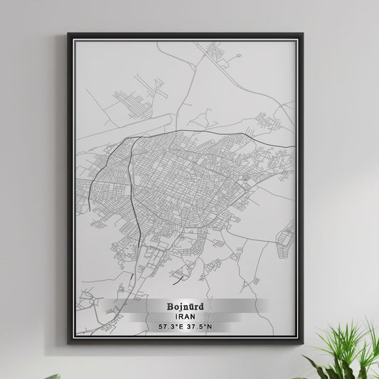 ROAD MAP OF BOJNURD, IRAN BY MAPBAKES