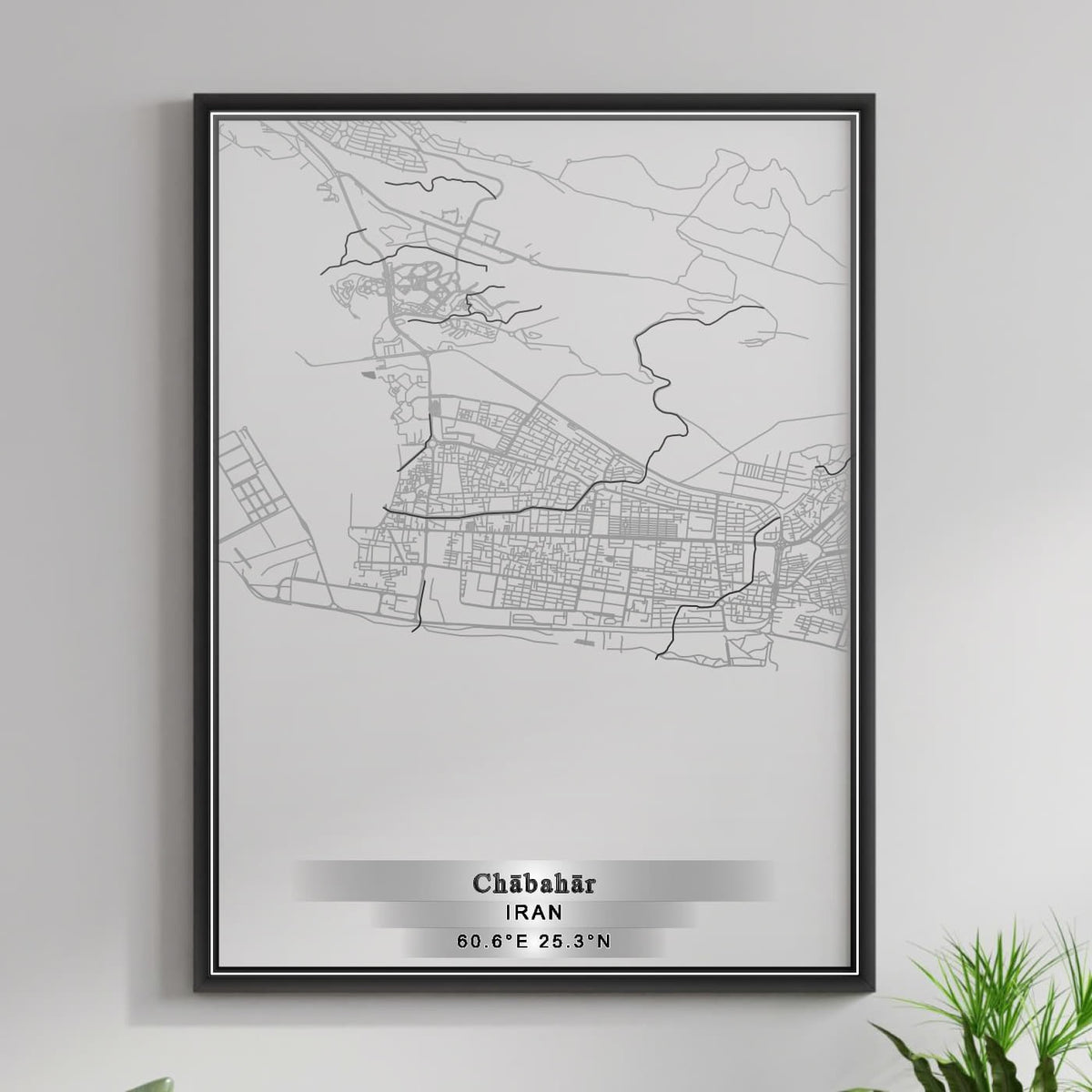 ROAD MAP OF CHABAHAR, IRAN BY MAPBAKES