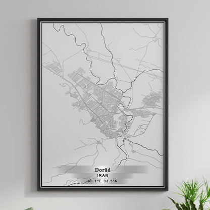 ROAD MAP OF DORUD, IRAN BY MAPBAKES