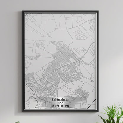 ROAD MAP OF ESLAMSHAHR, IRAN BY MAPBAKES
