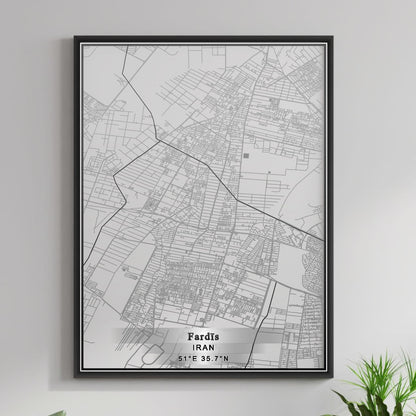 ROAD MAP OF FARDIS, IRAN BY MAPBAKES
