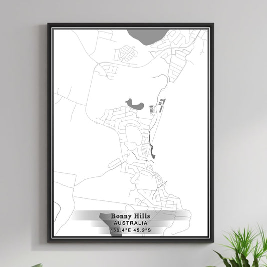 ROAD MAP OF BONNY HILLS, AUSTRALIA BY MAPBAKES