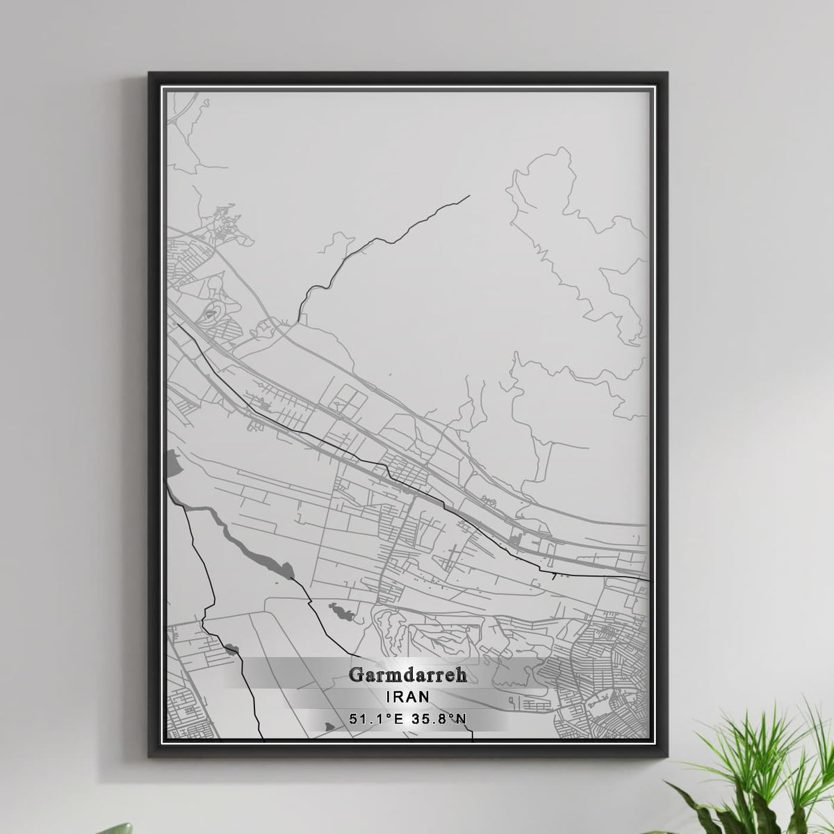 ROAD MAP OF GARMDARREH, IRAN BY MAPBAKES