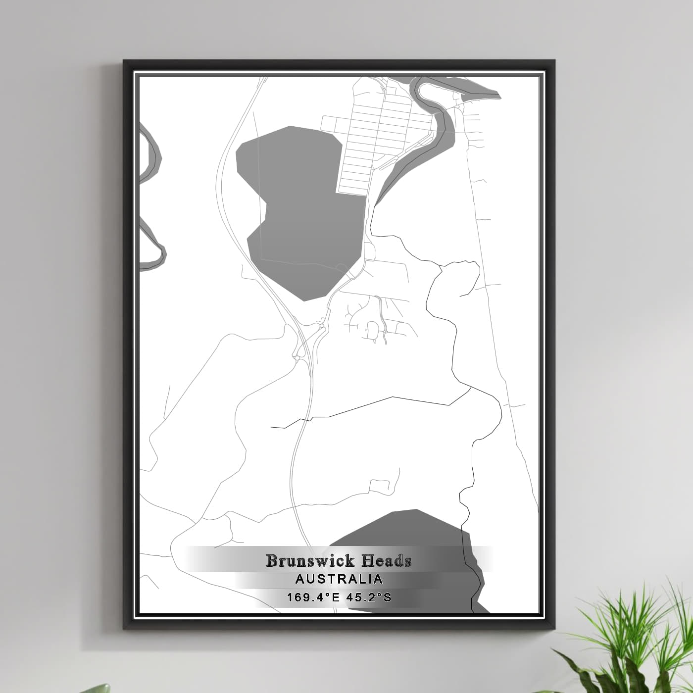 ROAD MAP OF BRUNSWICK HEADS, AUSTRALIA BY MAPBAKES