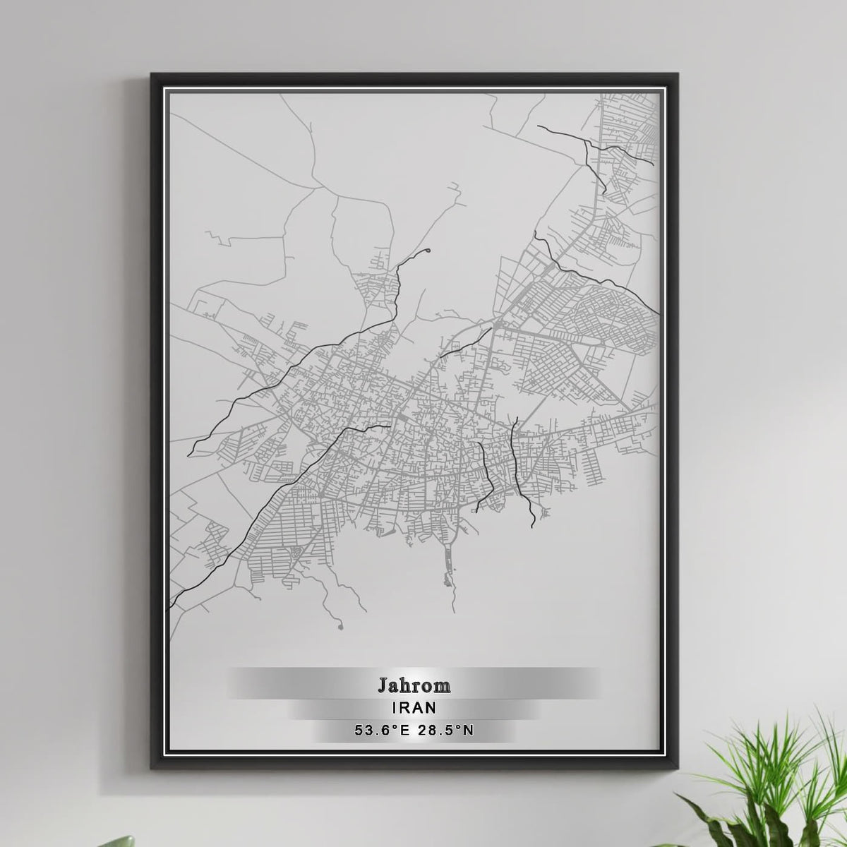 ROAD MAP OF JAHROM, IRAN BY MAPBAKES