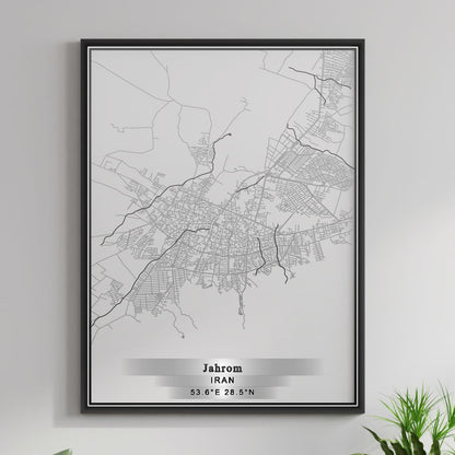 ROAD MAP OF JAHROM, IRAN BY MAPBAKES