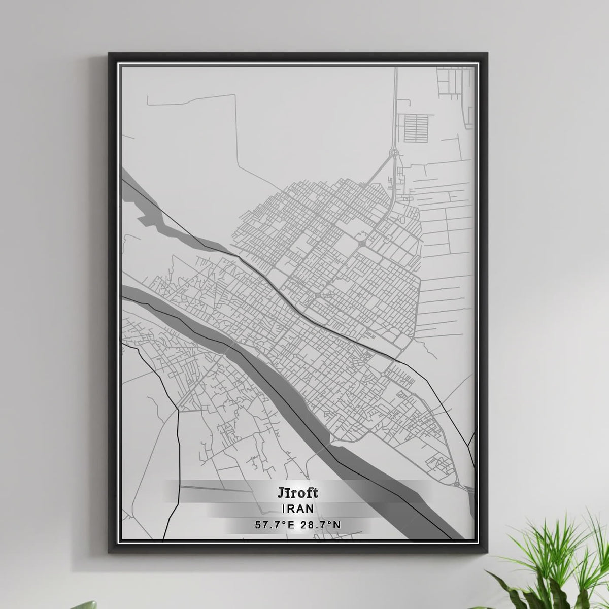 ROAD MAP OF JIROFT, IRAN BY MAPBAKES