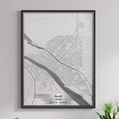 ROAD MAP OF JIROFT, IRAN BY MAPBAKES