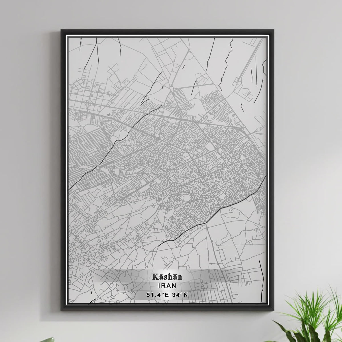 ROAD MAP OF KASHAN, IRAN BY MAPBAKES