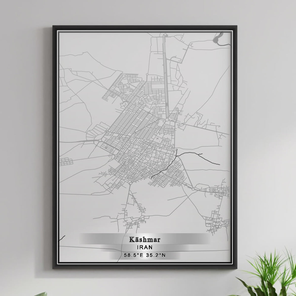 ROAD MAP OF KASHMAR, IRAN BY MAPBAKES