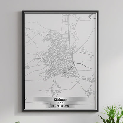 ROAD MAP OF KASHMAR, IRAN BY MAPBAKES