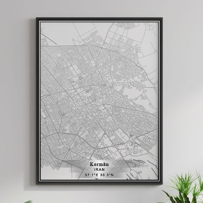 ROAD MAP OF KERMAN, IRAN BY MAPBAKES