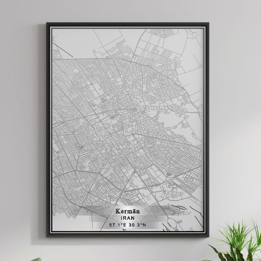 ROAD MAP OF KERMAN, IRAN BY MAPBAKES