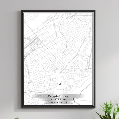 ROAD MAP OF CAMPBELLTOWN, AUSTRALIA BY MAPBAKES