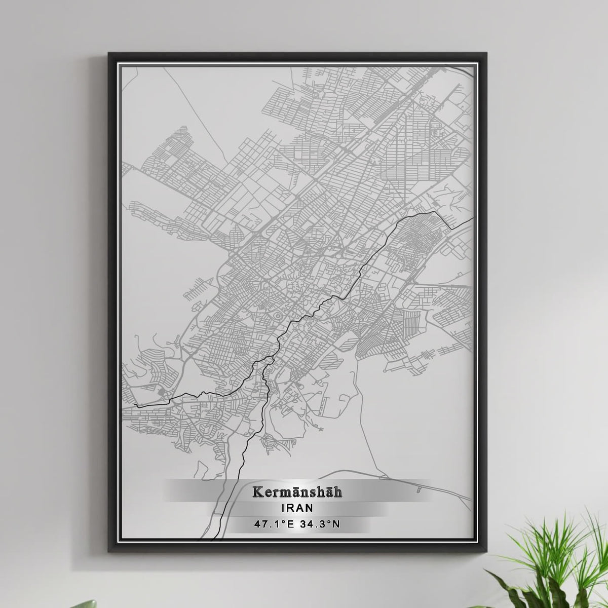 ROAD MAP OF KERMANSHAH, IRAN BY MAPBAKES