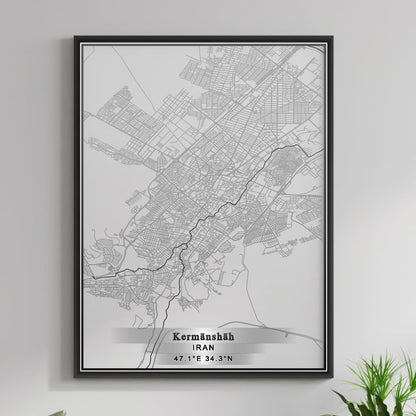 ROAD MAP OF KERMANSHAH, IRAN BY MAPBAKES