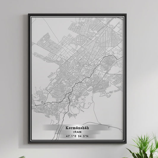 ROAD MAP OF KERMANSHAH, IRAN BY MAPBAKES