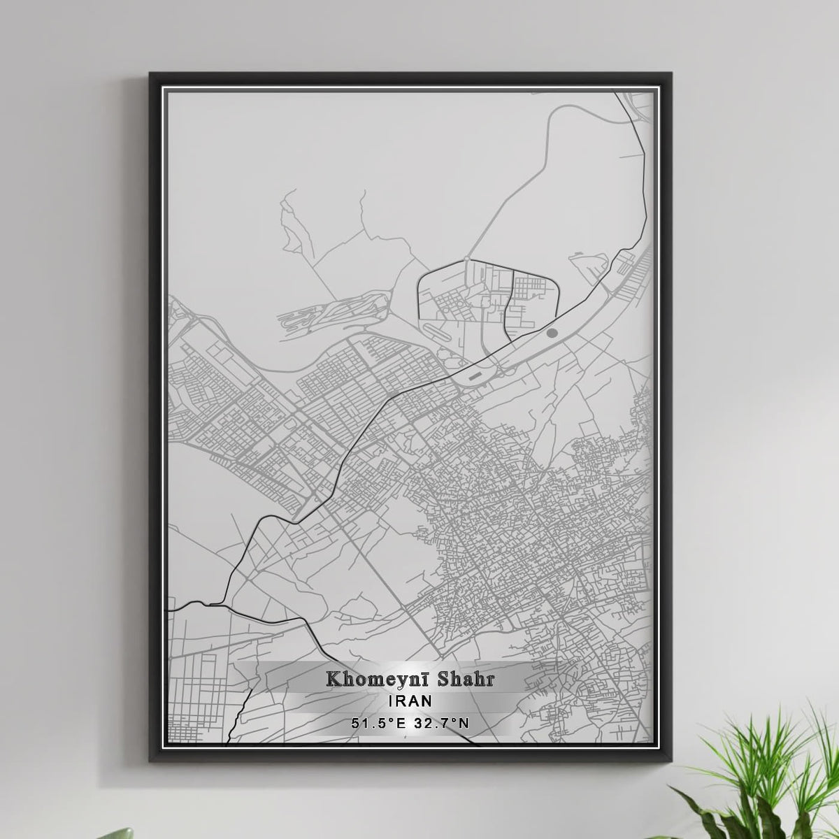 ROAD MAP OF KHOMEYNI SHAHR, IRAN BY MAPBAKES