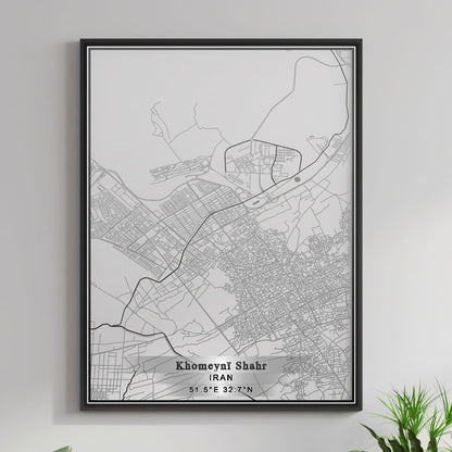 ROAD MAP OF KHOMEYNI SHAHR, IRAN BY MAPBAKES
