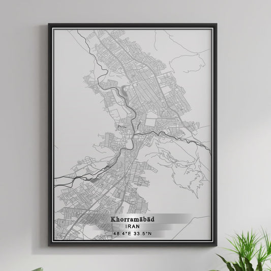 ROAD MAP OF KHORRAMABAD, IRAN BY MAPBAKES