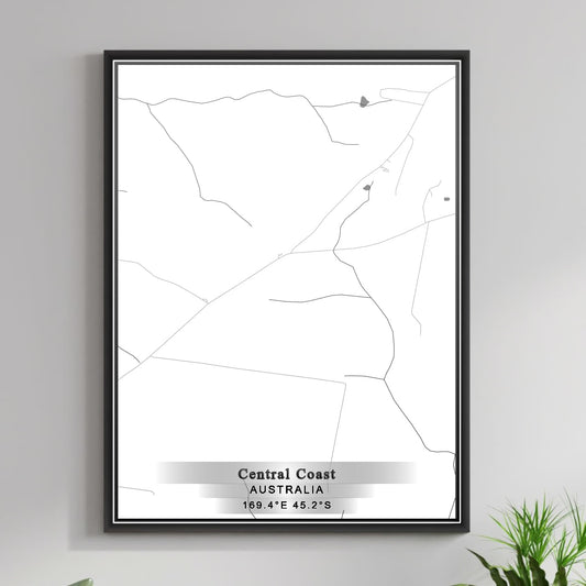 ROAD MAP OF CENTRAL COAST, AUSTRALIA BY MAPBAKES