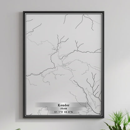 ROAD MAP OF KONDOR, IRAN BY MAPBAKES