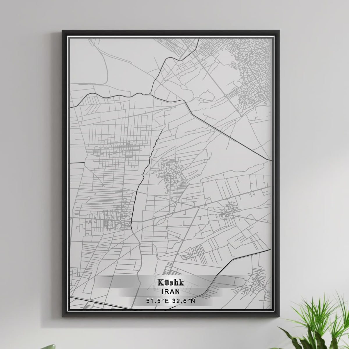 ROAD MAP OF KUSHK, IRAN BY MAPBAKES