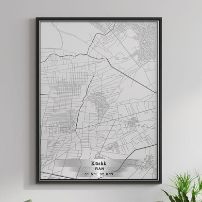ROAD MAP OF KUSHK, IRAN BY MAPBAKES