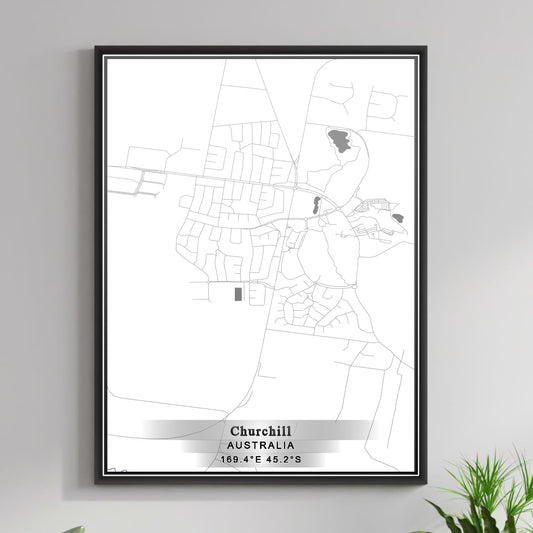 ROAD MAP OF CHURCHILL, AUSTRALIA BY MAPBAKES